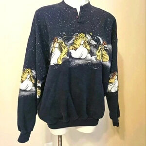Vintage Art Unlimited Sportswear Sweatshirt With Angels Size XL EUC
